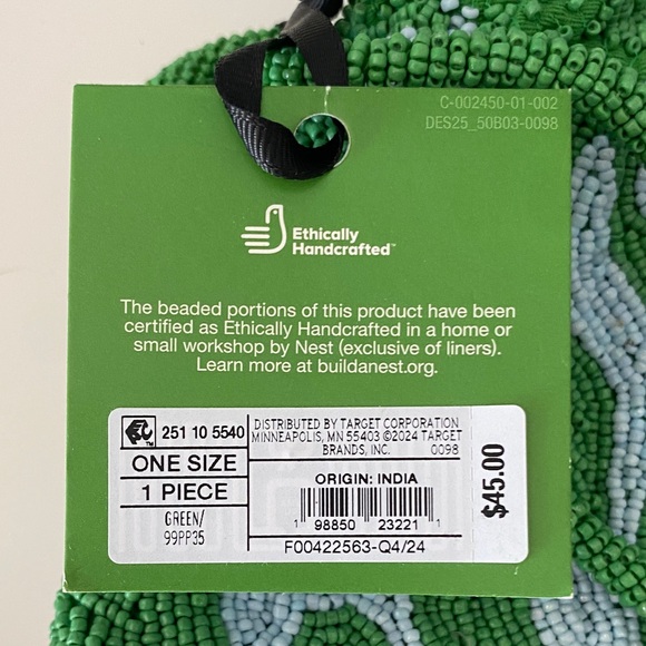 Kate Spade / Kate Spade X Target Beaded Classic Rose Drawstring Bucket Bag NWT - Picture 9 of 10